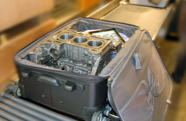 Ford 1.0L Engine in a suitcase
